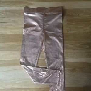 Crewcuts rose gold metallic leggings girls size 6 NWOT
